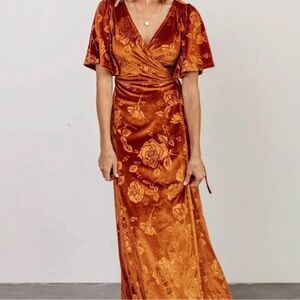Baltic Born Rust Floral Maxi Dress